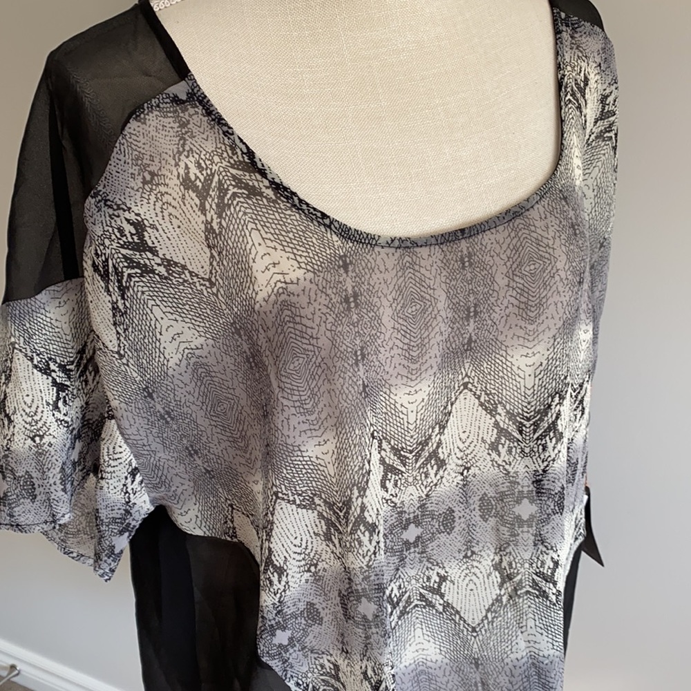 Dex - Black Python High-Low Sheer Top​​​​​​​​​​​​​ - Picture 4 of 7